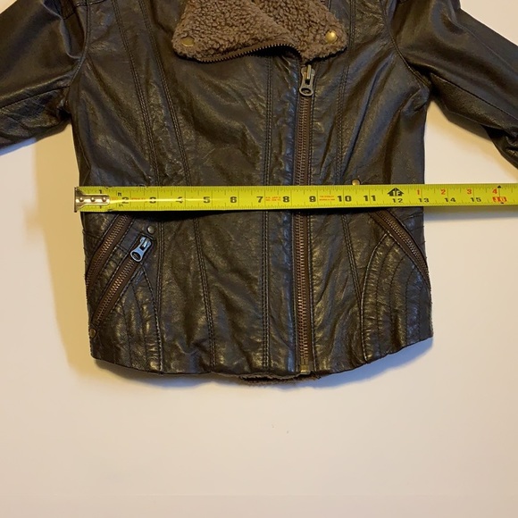 Just Jeans Brown Leather Bomber Jacket - Women’s AU Size 6 - Picture 10 of 10